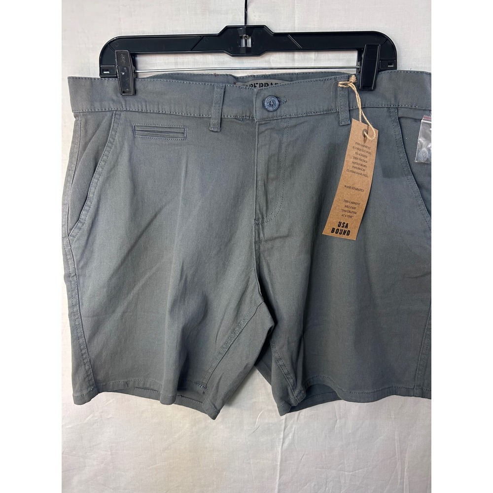 Original Paperbacks Shorts Men's 34 Gray Flat Front Chino Stretch NWT